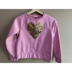 Crewcuts  J. Crew Girls Gold Silver Flip Sequin Pink Sweatshirt Crewneck Size 12